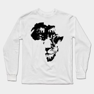 African Lion Face | Safari Culture | Africa Map Long Sleeve T-Shirt